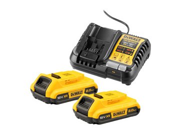 Аккумулятор с зарядным устройством DeWalt DCB1104D2 (18В/2x2 Ач + 12/18В)