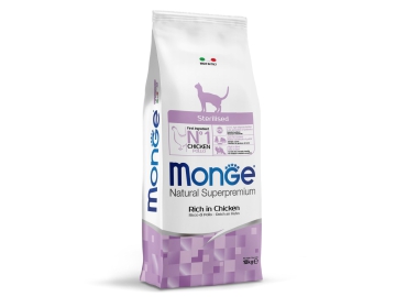 Корм Monge, для стерилизованных кошек, с курицей, Cat Daily Line Sterilised, 10 кг