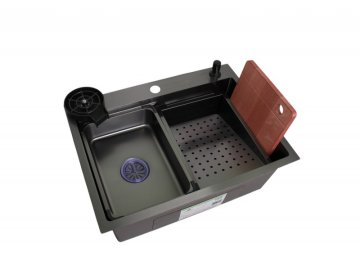 Мойка кухонная из нерж стали Wisent (графит) WM-36045B (6в1)