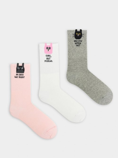 Носки женские высокие в наборе, 3 пары, фото 5 из 6