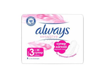 Прокладки женские гигиенические ALWAYS Ultra Sensitive Super Single ультратонкие, 8 шт