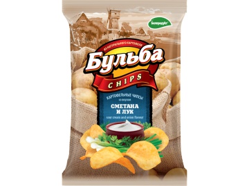 Чипсы карт."БУЛЬБА CHIPS"(смет./лук) 75г на акции в магазинах Евроопт