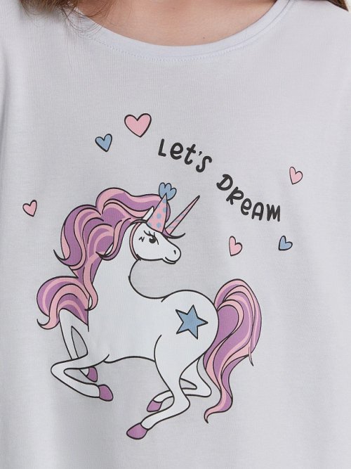 Комплект домашний для девочек голубой с надписью "let's dream", фото 6 из 28