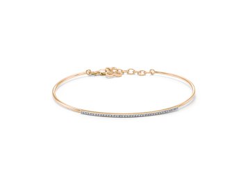 Браслет жесткий Brilliant Style, красное золото 585 проба, вставка бриллиант