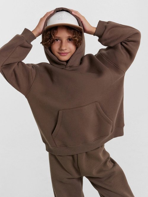Худи для мальчиков в холодном кофейном цвете, фото 1 из 8