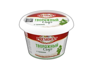 Сыр творожный President с травами 54% 140 г