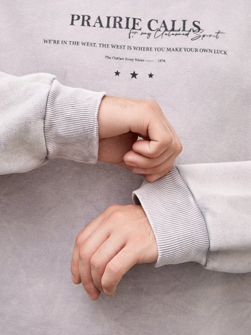 Свитшот мужской с начесом и надписью "Prairie calls", фото 4 из 9