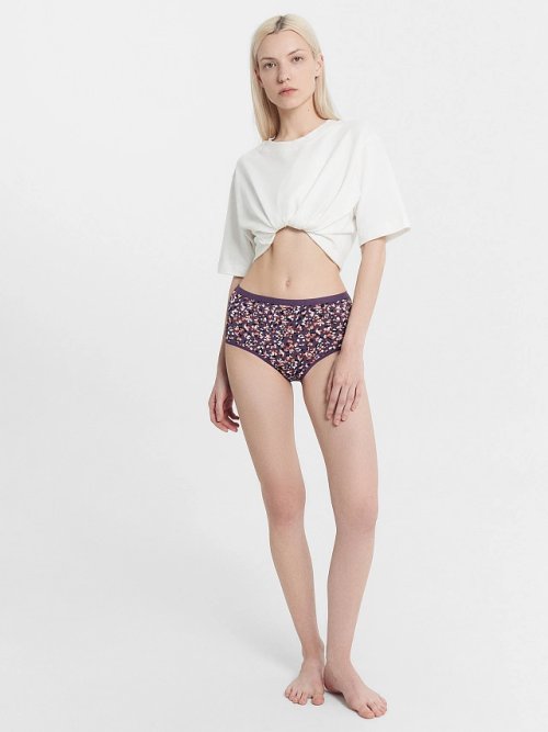 Трусы женские макси фиолетовые с принтом "абстракция", фото 4 из 8