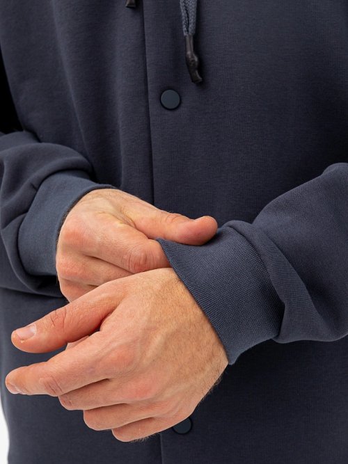 Толстовка мужская в сером цвете с печатью, фото 7 из 8