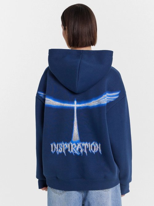 Худи женское синее с принтом "Inspiration", фото 6 из 45