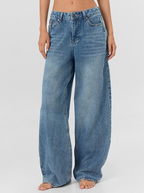 Джинсы женские Baggy fit синие со средней посадкой, фото 3 из 18