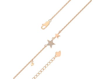 Браслет декоративный JUVEDEL, красное серебро 925 проба, вставка фианит