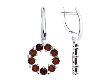 Серьги длинные Diamant, серебро 925 проба, вставка фианит