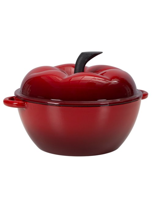 Кокот чугунный эмалированный красный Apple red, 2.1 л., фото 8 из 12