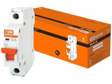 Выключатель автоматический TDM ВА 47-29 1Р 6А (B) 4.5кА / SQ0206-0006