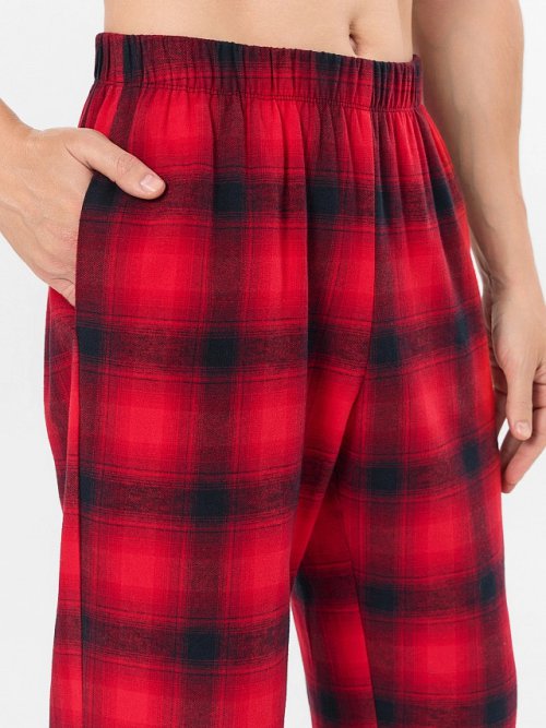 Комплект домашний мужской красный в клетку, фото 7 из 28