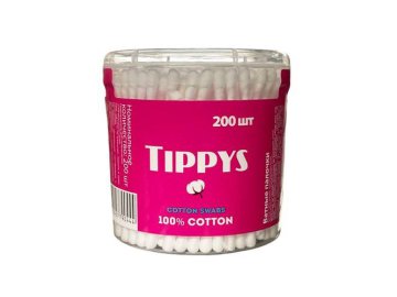 Палочки ватные TIPPYS в стакане, 200 шт