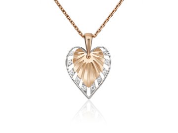 Подвеска декоративная Platina Jewelry, красное золото 585 проба, вставка фианит