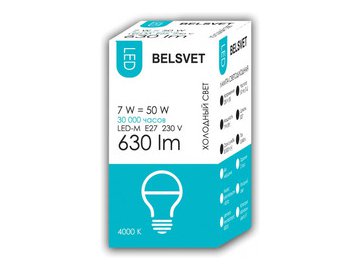 Светодиодная лампа Belsvet LED-M G45 7W 4000 K E27