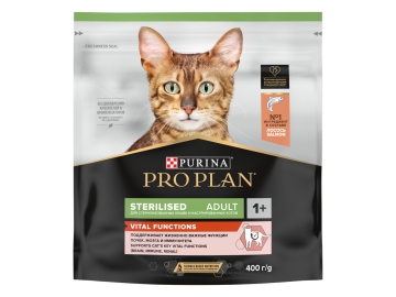 Корм Purina ProPlan для стерилизованных кошек, со вкусом лосося, VITAL FUNCTIONS, 400г