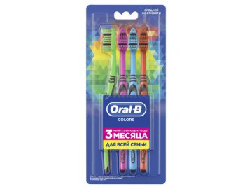 Щетка зубная ORAL-B Colors, средняя, 4 шт
