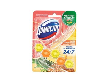 Блок для очищения унитаза ДОМЕСТОС Пауэр 5 Сила тропиков, 50 г