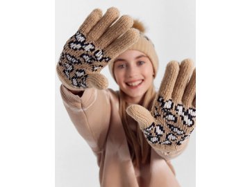Перчатки детские с леопардовым узором Марк Формель