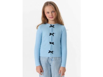 Джемпер для девочек голубой с декоративными бантиками Марк Формель