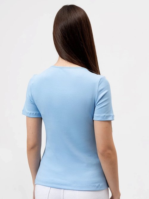 Футболка женская regular fit в голубом цвете, фото 2 из 4