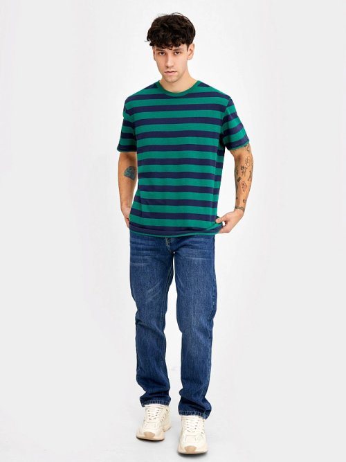 Футболка мужская в сине-зеленую полоску, фото 9 из 9