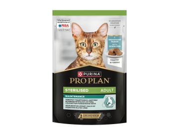Пауч Purina Pro Plan для стерилизованных кошек, паштет с океанической рыбой, 75 г