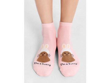 Носки женские розовые с рисунком в виде зайки Марк Формель