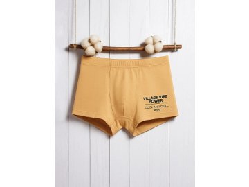 Трусы для мальчиков желтые с надписью "village vibe"