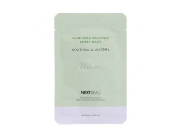 Маска тканевая для лица NEXTBEAU Aloe Solution Sheet Mask Soothing & Watery для увлажнения и сужения пор кожи в Дятлово Мила