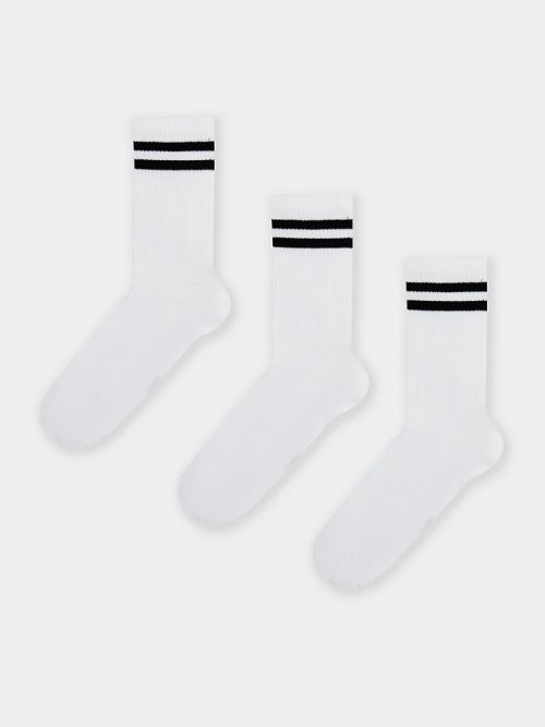 Носки женские белые высокие в наборе, 3 пары, фото 5 из 6