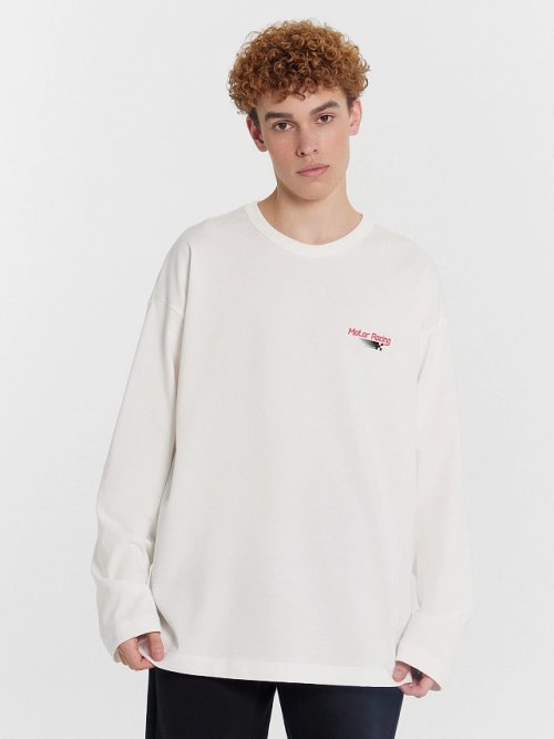 Лонгслив мужской белый "Motor racing", фото 2 из 6