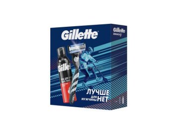 Подарочный набор для мужчин (Бритва GILLETTE Mach3 с 1 сменной кассетой + Пена для бритья GILLETTE Regular, 200 мл)