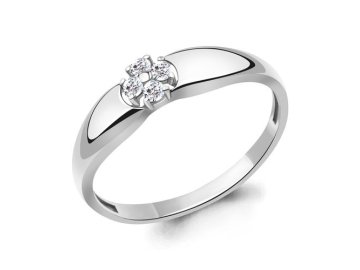 Кольцо помолвочное Aquamarine, серебро 925 проба, вставка фианит