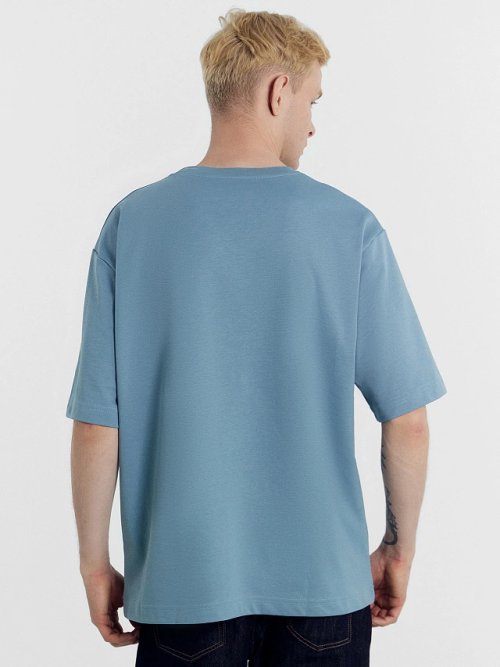 Футболка мужская серо-голубая, фото 2 из 4