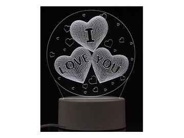 Светильник декоративный Energy 106253 EN-NL 22 3D три сердца в Светлогорске 5 элемент