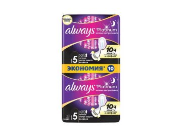 Прокладки гигиенические ALWAYS Ultra Platinum Secure Night Duo, 10 шт