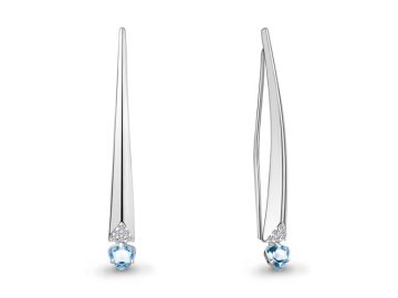Серьги с французским замком Aquamarine, серебро 925 проба, вставка фианит