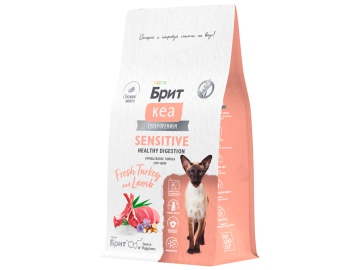 Корм Брит Кеа, для взрослых кошек, с индейкой и ягненком, SENSITIVE HEALTHY DIGESTION, 400 г в Молодечно Зообазар