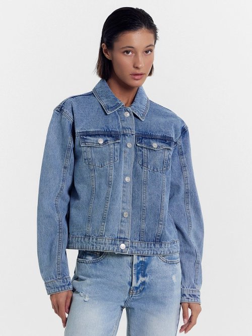 Жакет женский джинсовый голубой, фото 2 из 5