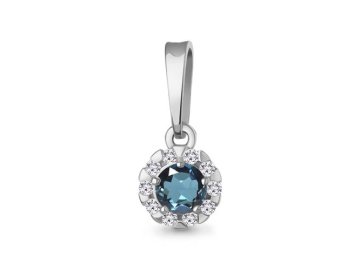 Подвеска декоративная Aquamarine, серебро 925 проба, вставка фианит