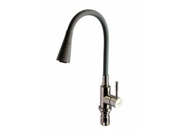 Смеситель для кухни с силиконовым изливом серый Ledeme арт. L74199-9