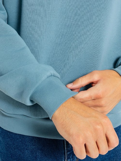Худи мужское в синем оттенке с печатью, фото 6 из 12