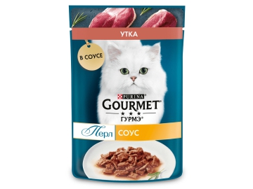 Пауч Гурмэ Perle для взрослых кошек, с уткой в соусе, 75 г