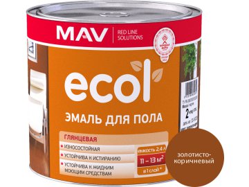 Эмаль ECOL для пола (ПФ-266) золотисто-коричневая глянцевая  2,4л (2кг)