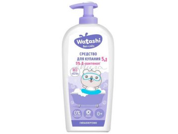 Средство для купания WATASHI детское 5 в 1 0+, 250 мл